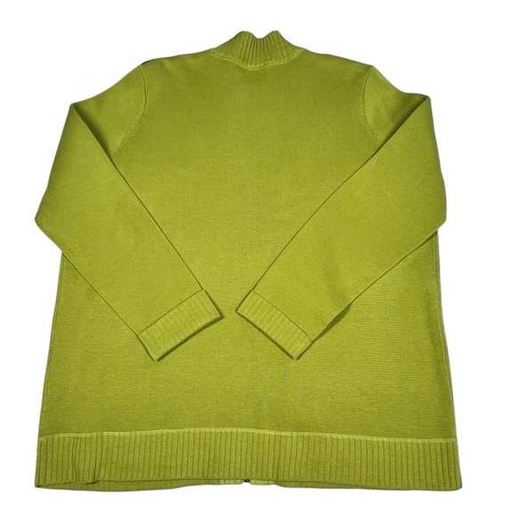 Jones New York Signature Woman Lime Green Front Zipper Cardigan Sweater Size 1X - Picture 13 of 16